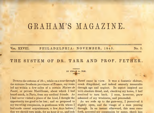 Original printing of "The System of Doctor Tarr and Professor Fether"