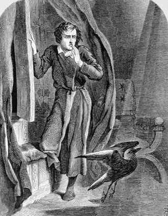 Illustration of "The Raven" by John Tenniel (1858).